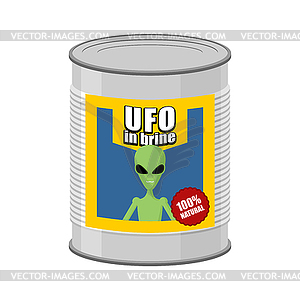 Canned UFO. Tin can alien - vector clip art