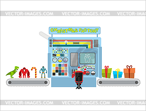 Christmas factory. Automatic line for production - vector clipart / vector image