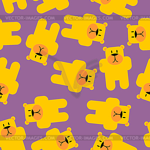 Yellow bear Mamey seamless pattern. Yellow bear in - vector image