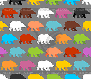 Color bears seamless pattern. Background of lovely - vector image