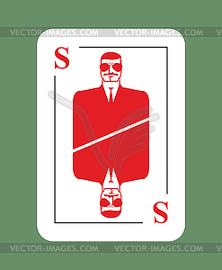 Playing card security. Conceptual new card suit. - vector image