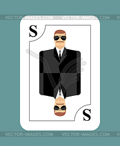 Playing card secret agent, Scout, spy. Conceptual - vector clipart