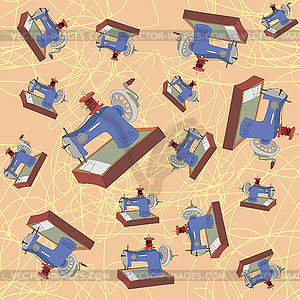 Sewing machine seamless pattern - vector clipart