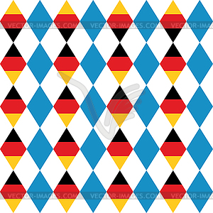 Oktoberfest seamless pattern of blue rhombus. Germa - vector image