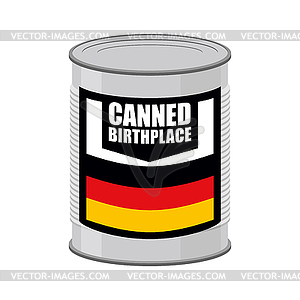 Canned birthplace. Patriotic Preserved birthplace. - vector EPS clipart