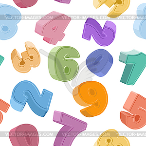 Seamless number pattern. Colorful figures. - vector image