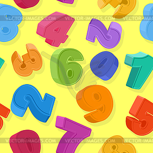 Background of colored numbers. Seamless pattern - vector clipart