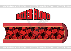 Blood Boxer. Blood cells in form of boxing gloves. - vector image