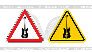Предупреждающий знак внимания к музыке. гитара желтый - клипарт в формате EPS