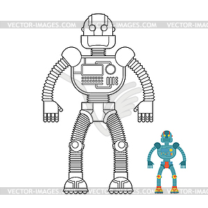 Робот раскраски. Киборг - технологическая машина - изображение в векторном виде