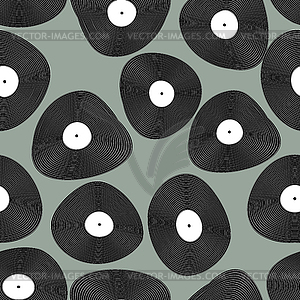 Vinyl LP seamless pattern. Retro music background. - vector EPS clipart