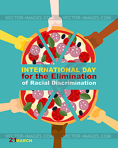 International Day for Elimination of Racial - color vector clipart