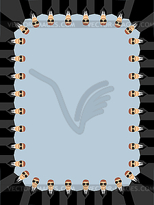Телохранители. Рамка народов. Служба безопасности. - рисунок в векторе