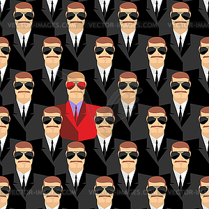 Secret agents. spy among agents. Seamless pattern - vector clipart