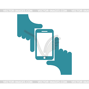 Selfie logo. Sign for fans to be photographed. Two - vector image