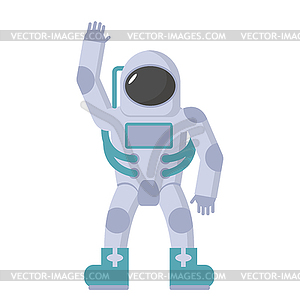 Astronaut in spacesuit waving hand - vector clip art