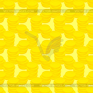 Pile gold coins seamless pattern, money. background - vector clipart