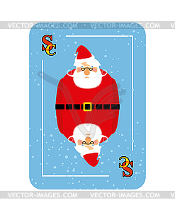 Santa Claus playing card. New concept of playing - vector clipart