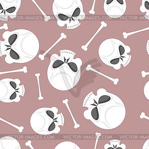 Skull and bones seamless pattern - vector image