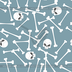 Skull and bones seamless pattern - vector image