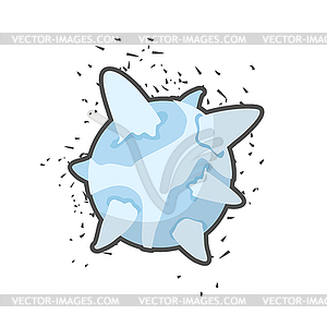 Ice cold planet. Blue Star with ice.  - vector image