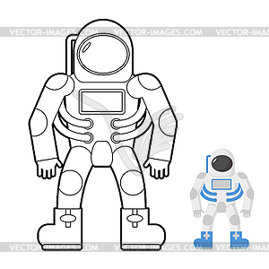 Астронавт раскраски. пространство человек - векторный клипарт EPS