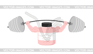 Pink Container sports nutrition Press Overhead - vector clipart