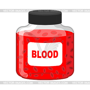 Банк крови. Бутылка красного жидкого лимфы. , Gif - векторное изображение клипарта