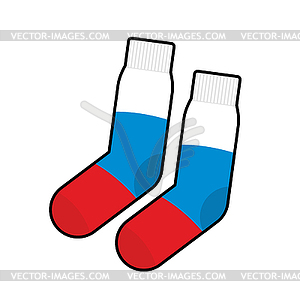 Socks Patriot of Russia. Clothing accessory - vector clip art