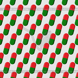 Pills seamless pattern. Medicines background. - color vector clipart