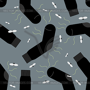 Dirty smelly sock seamless pattern. Bad smell and - vector image