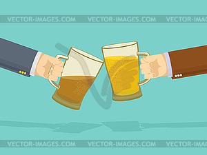 Drink Bar Poster. beer hands - royalty-free vector clipart