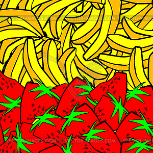 Big pile bananas - vector image