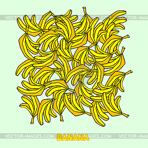 Big pile bananas - vector clip art