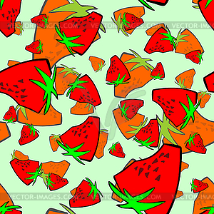 Strawberry seamless pattern background - vector clipart
