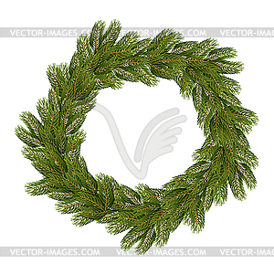 Christmas wreath. Traditional wreath of branch of - vector clipart