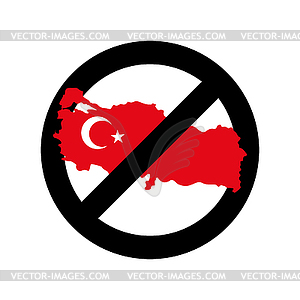 Turkey Is Prohibited. Emblem of sanctions for - vector image