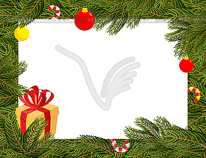 Christmas background. FIR branches and Christmas - vector clip art