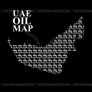 UAE oil map. Silhouette maps of United Arab Emirate - vector clip art