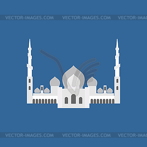 Sheikh Grand Mosque in Abu Dhabi. flat sign - vector image