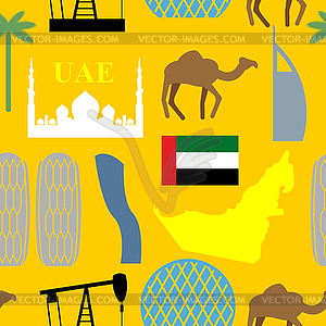 Seamless pattern United Arab Emirates. Desert and - vector clip art