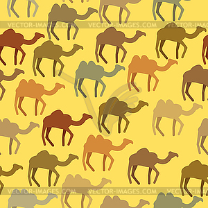 Camels seamless pattern. Background of desert - vector image