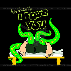 Valentine`s Day Card, funny - vector clip art