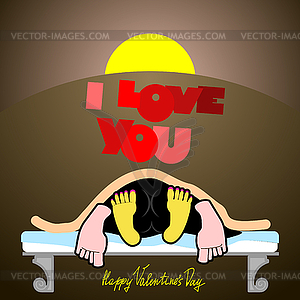 Valentine`s Day Card - color vector clipart