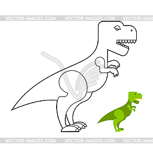 T-rex dinosaur coloring book. Scary big - vector image