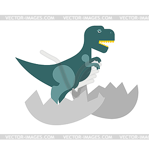 Dinosaur and egg. Cub Tyrannosaurus hatched of an - vector clipart