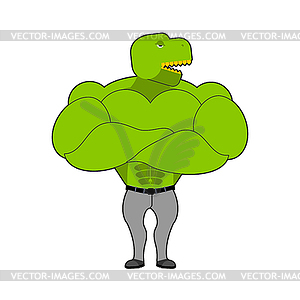 Strong Tyrannosaurus with big muscles. Dinosaur - vector clipart