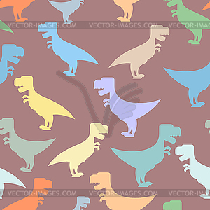 Color cute dinosaurs seamless background. - color vector clipart