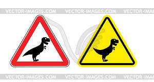 Attention of Tyrannosaurus. Danger sign. Cautious - vector clipart