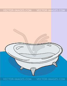 Bath bathroom, bath white - vector clip art